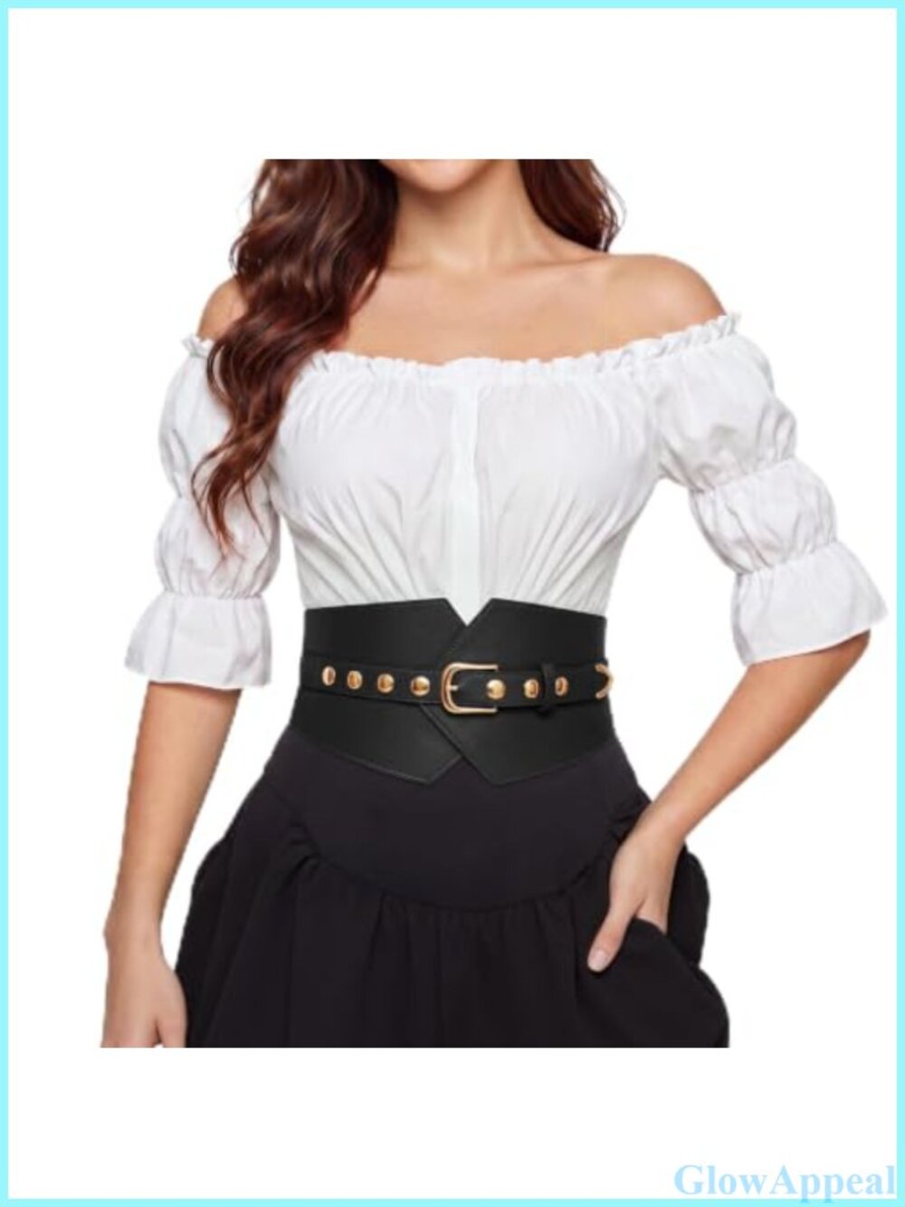 Faux Leather Corset Belt Wide Elastic Waist Belt